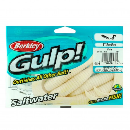 GSG6-WH SW GULP GRUB 6IN WHITE 45 BERKLEY