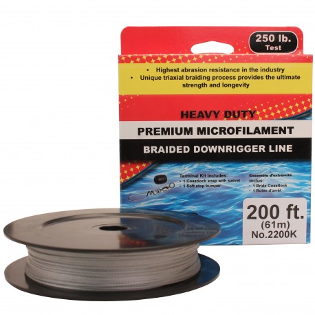 PBF DwnRgr Line,250lb Test,200 ft spl,kit SCOTTY