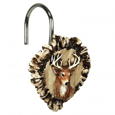 Antler & Deer Shower Curtain Hook Set RIVERS-EDGE-PRODUCTS