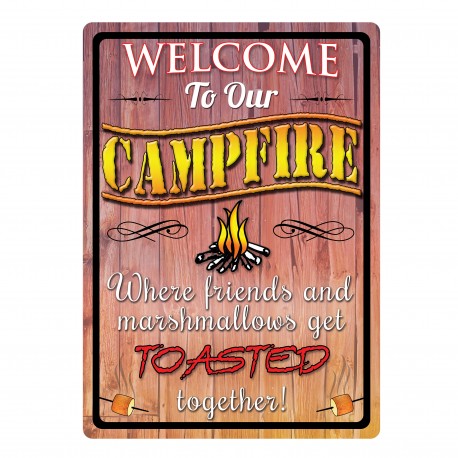 Welcome To Our Campfire Tin Sign RIVERS-EDGE-PRODUCTS