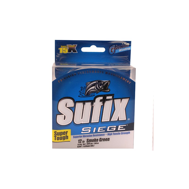 Sufix Siege Fishing Line - Smoke Green - 12 lb Test - 330 yards - 662-112G