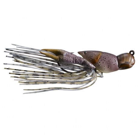 CrwFsh,1 1/2",1/2oz,HB Jig,FS,Grey/Brwn,2 LIVETARGET-LURES